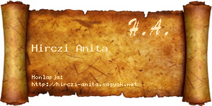 Hirczi Anita névjegykártya
